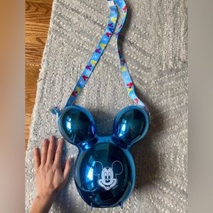 Collectible Disney Parks Metallic Blue Mickey Mouse Balloon Popcorn Bucket bag